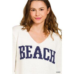 Zenana Beach V Neck Sweater